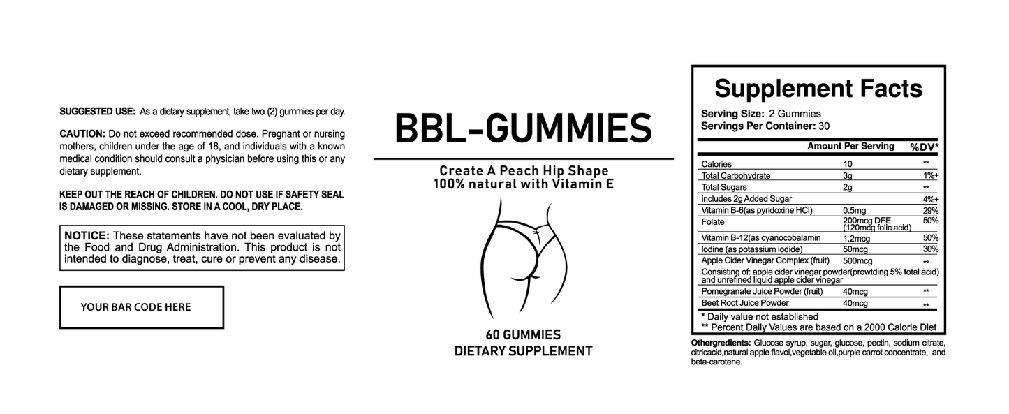 Bbl Breast Curve Gummies Case Of 24