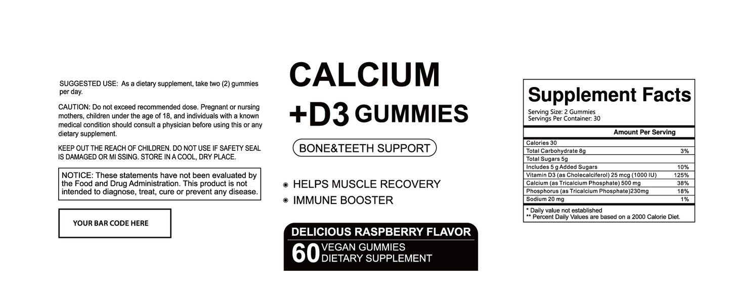 Calcium + D3 Gummies Case Of 24