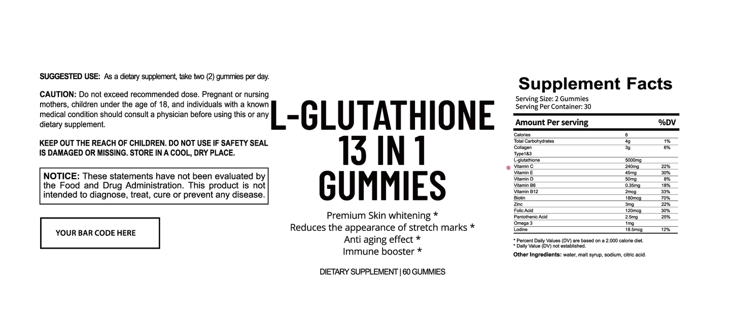 L-Glutathione 13 in 1 Gummies Case Of 24